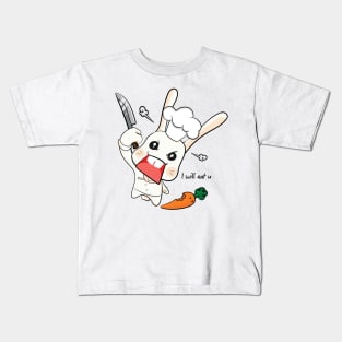 Chef Bunny with Knife Kids T-Shirt